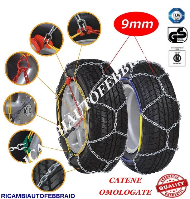 Catene Da Neve SMC Omologate Ö-Norm - Misura Per Pneumatici 275/35 R20, Spessore 9mm