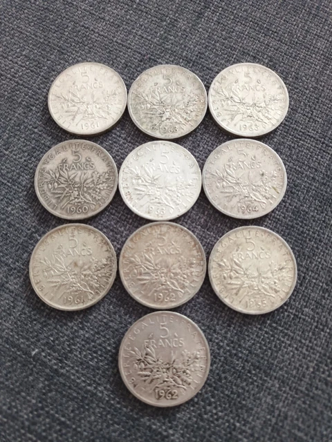 Lot 10 X 5 Francs Semeuse Argent
