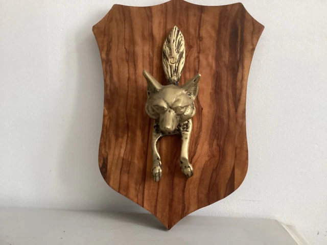 Ancienne poignee Heurtoir de Porte en bronze ou laiton,  renard Goupil
