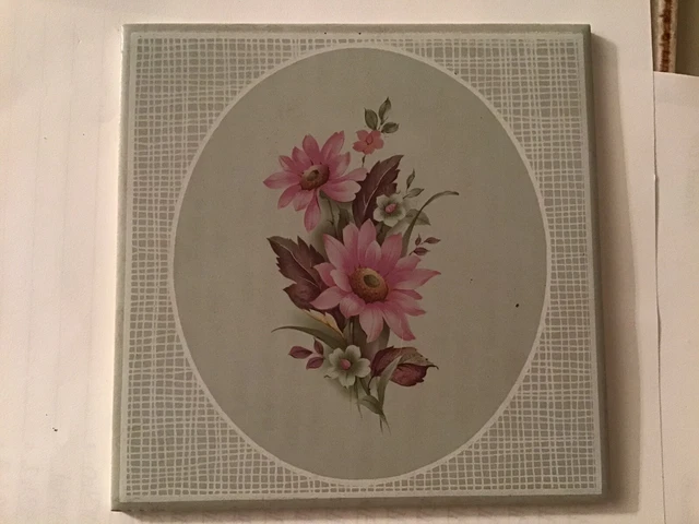 Vintage Wall Tile Floral Green Ceramic England 6” New 1950’s H& R Johnson Tile