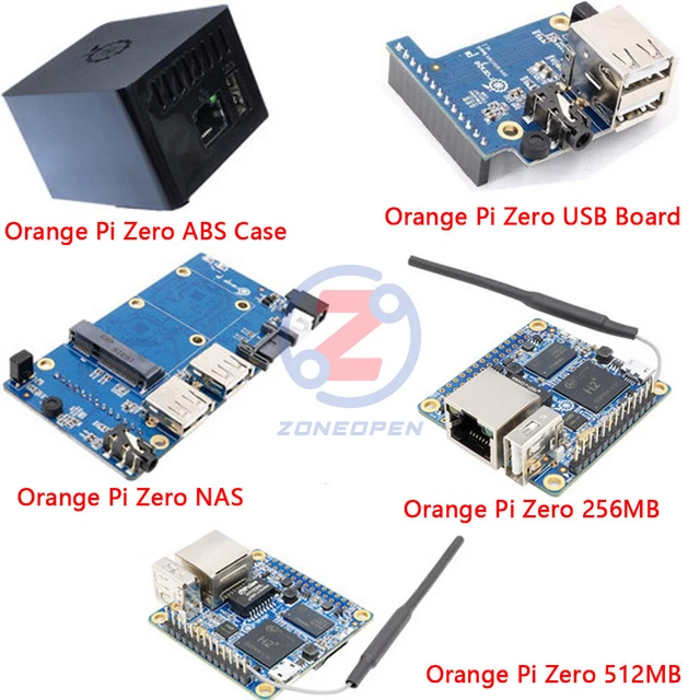 Orange Pi Zero/Zero NAS 256/512MB H2 WiFi SBC Expansion Board USB Black ABS Case