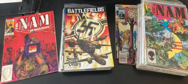 GIANT Lot of *60* Marvel THE NAM & WAR Comics—26 Are WW2++ Comics!