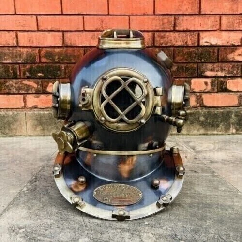 CASQUE DE PLONGÉE sous-marine Mark V de la marine américaine en laiton de... EUR 243,83