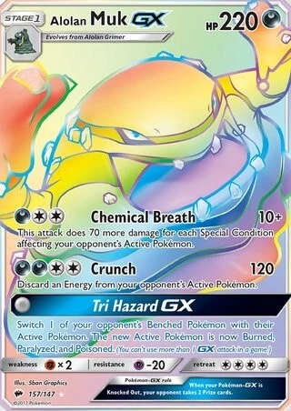 Alolan Muk GX 157/147 brennende Schatten seltenes Geheimnis