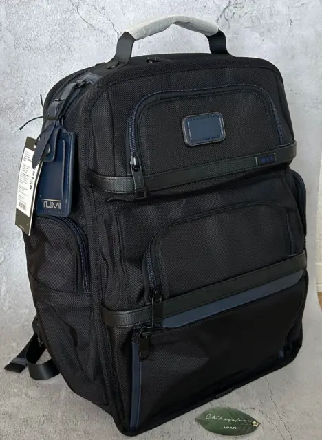 Auth NEW Tumi Alpha 3 Backpack Shoulder Bag Business  Nylon Blue Line 2603578D3