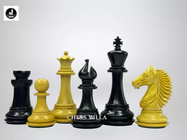4.6" Copenhagen Luxury Staunton Chess Pieces Only Set-Triple Weighted Ebony Wood