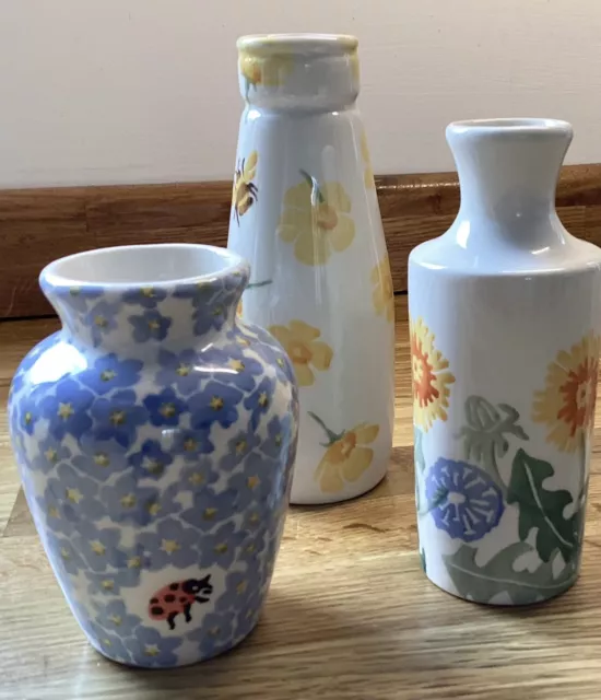 Emma Bridgewater 3 Small Pretty Vases  (see Photos)