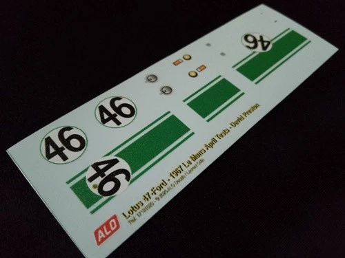 Kit Décalcomanies Lotus 47 Europa 1967 24h Du Mans – Échelle 1:43 Par ALO Decals