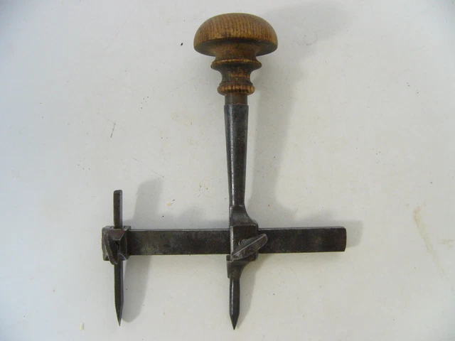 Compas Sellier ANCIEN OUTIL COMPAS coupe rondelle pour le cuir mécanicien bourrelier ...