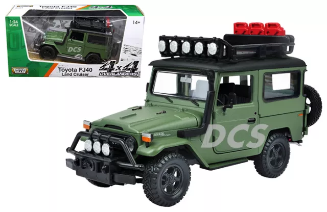 Motor Max 4X4 Overlanders Toyota Fj40 Land Cruiser Green 1/24 Diecast 79137Grn