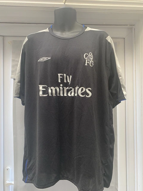Chemise De Sport Umbro Chelsea 2004-2005 - Taille 2XL, Noire, Manches Courtes, Occasion Très Bon état
