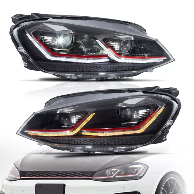 VLAND FULL LED DRL feux avant Pour VW 2013-16 Golf 7 MK7 VII TDI séquentiel