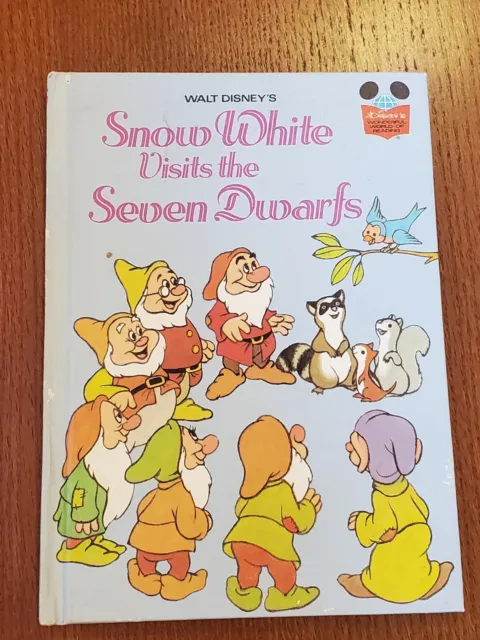 Walt Disney Snow White Visits the Seven Dwarfs Hardcover Book Vintage 1979