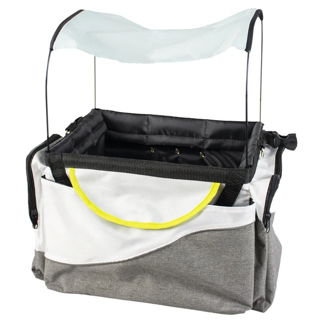 Duvo + Perros Bolso de Bicicleta / Cesta Con Toldo Gris Claro, Nuevo