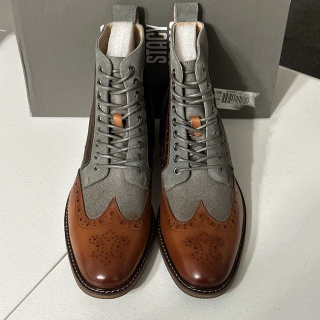 Stacy Adams Men's Finnegan  COGNAC MLT Wingtip Lace-up Boot Fashion US size 9M