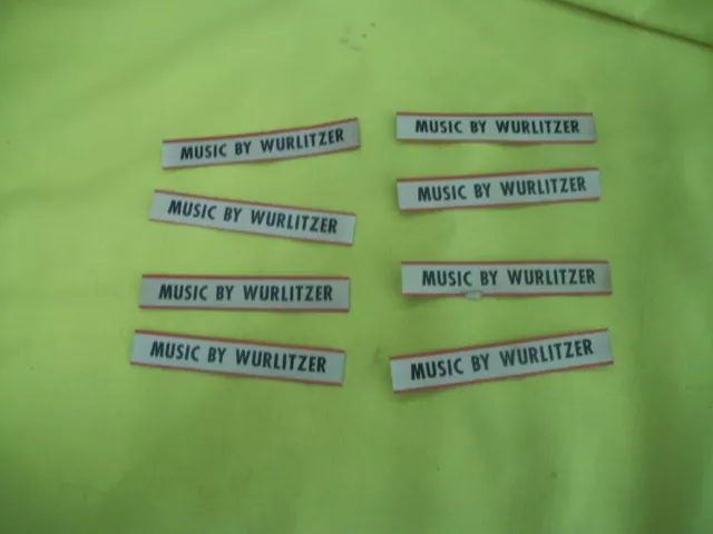 Lot of 8 Vintage "Music By Wurlitzer" Original Title Strips - NOT REPROs - Exc