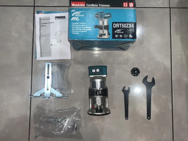 Black & Decker router - W, case of NuTool router bits, drill press - boxed  & unused