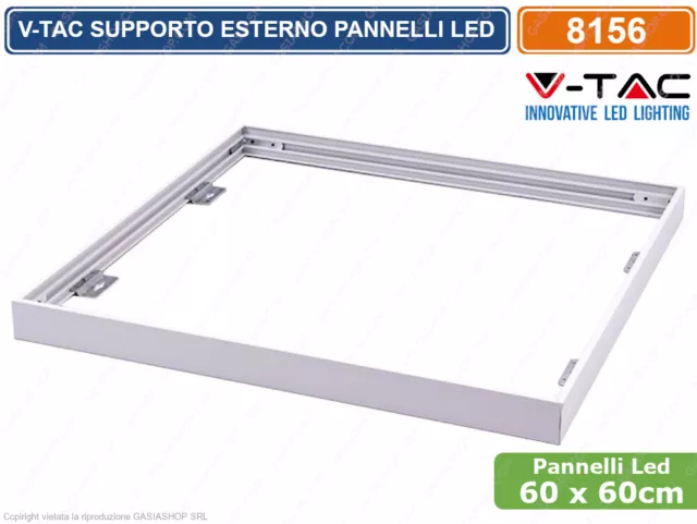 V-Tac Supporto In Metallo Con Clip Per Montaggio Esterno Pannelli Led 60X60