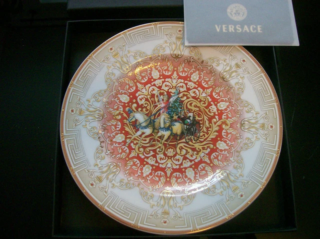 Rosenthal Versace 1 x Christmas Chariot 2007 NEUER Brotteller 18 cm 1.Wahl & OVP