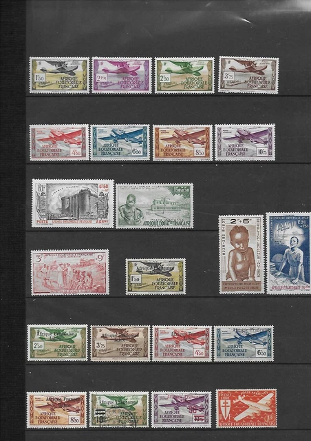 lot timbres colonies françaises Afrique Equatoriale AEF : PA + taxe