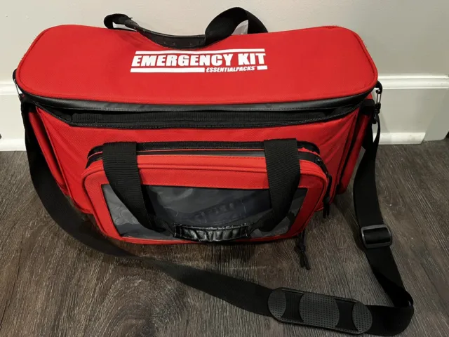Red Emergency First Aid Kit EssentialPacks Bag - The Emergency Preparedness Bag