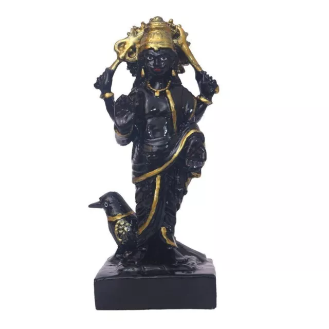 Marbre Poussière Lord Poster Shani Dev Maharaj Idol Figurine Statue Noir 19.1cm