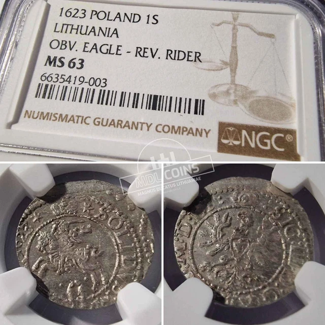 Lithuania - Zygmunt III Waza - Solidus - 1623 year - NGC MS63