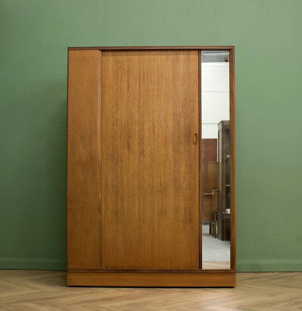 DELIVERY £90 Mid Century Teak Tambour Door Wardrobe From Austinsuite