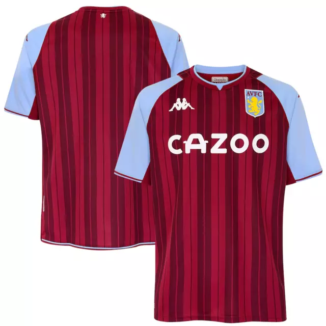 Aston Villa Football Shirt Men's Kappa Home Plain Top - New