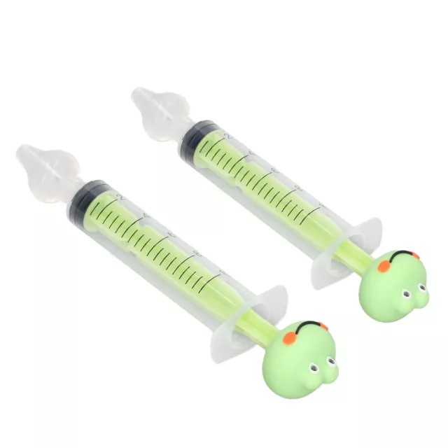 (Grenouille Verte)2pcs Bébé Seringue Nasale Irrigato Silicone Infant Nez