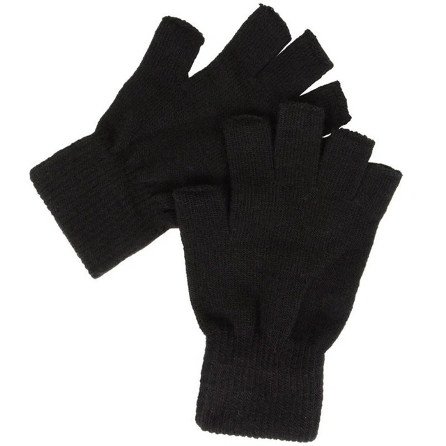 Thermal Men Ladies Boys Women Black Half Figure Magic Grip Gripper Gloves