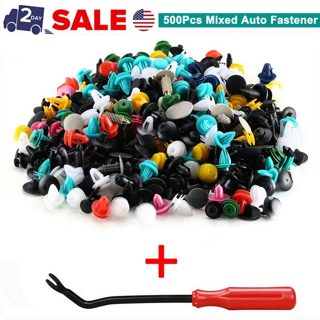 500Pcs Car Push Pin Mixed Door Trim Panel Clip Fastener Bumper Rivet Retainer