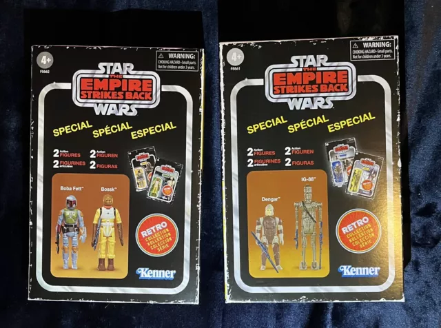 Star Wars Empire Strikes Back Retro Collection 2 Packs. DengarIg88BobaFettBossk