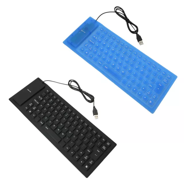 Keyboard Rubber Flexible Silicone USB Roll Up Folding Waterproof Silent Key U5