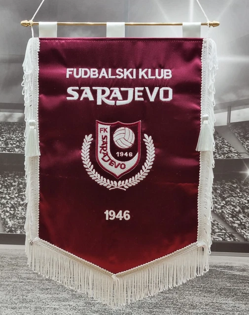 Fanion Vintage FK Sarajevo – Bosnie – Petit Wimpel Ancien
