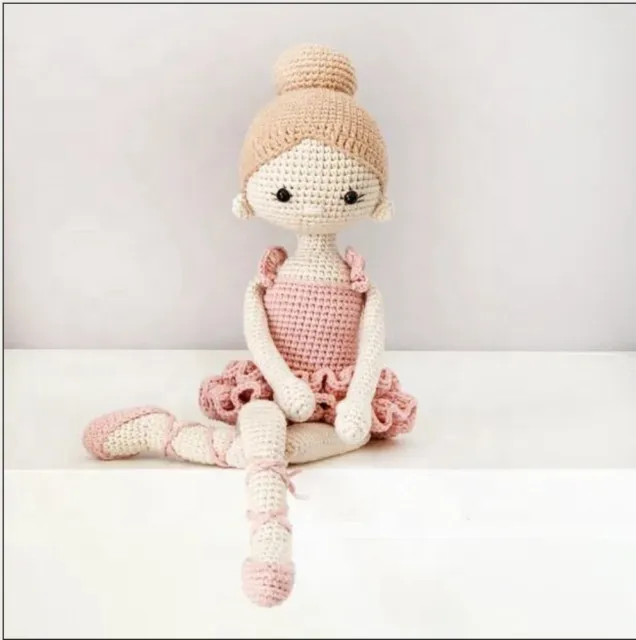 Crochet Ballerina Doll - made by hand of 100% cotton. Beautiful baby gift 