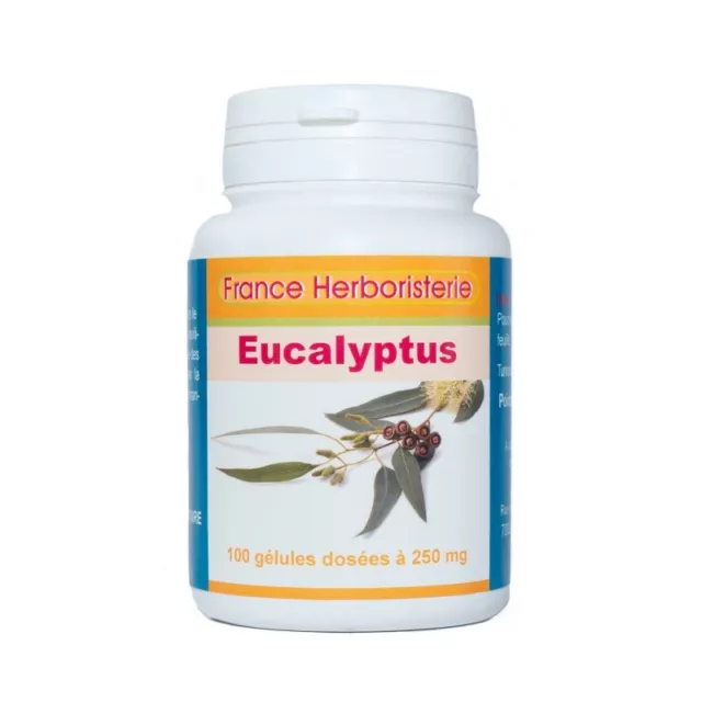 GELULES EUCALYPTUS feuille 100 gélules dosées à 250 mg poudre pure.