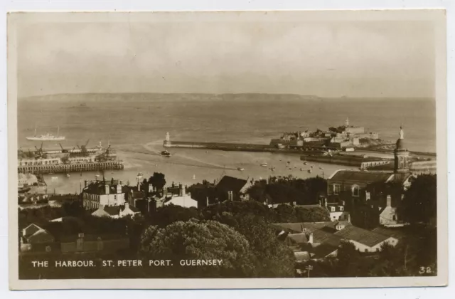 The Harbour St Peter Port Guernsey Channel Islands Real Photo Postcard M12