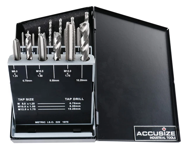 Accusize Industrial Tools 18 Pc Hss Tap and Drill Set Metric 0001-0052