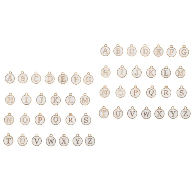 52 Pcs A- Z Letter Beads Haarzöpfe Perlen Ohrringe Baumeln Charme Perlengirlande