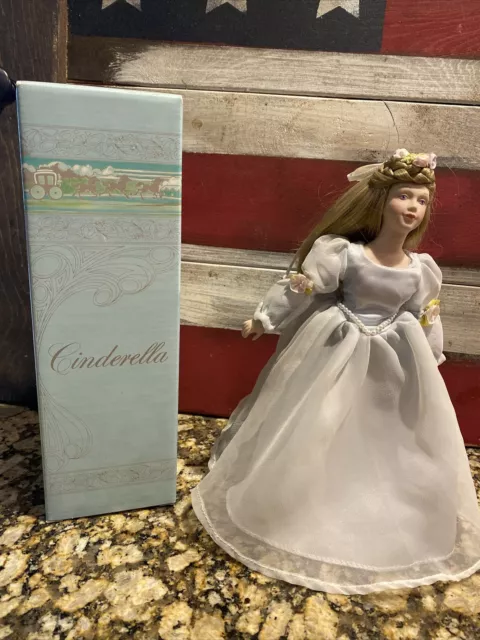 AVON Fairy Tale Cinderella Porcelain Doll Collection with Stand - 1984