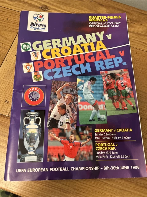 Programme Officiel UEFA Euro 96 – Groupe A (Angleterre, Pays-Bas, Ecosse, Suisse)