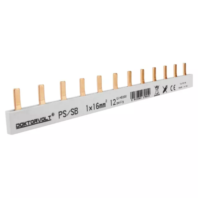 1P Piste de Phase Goupille 12p 16mm ² Ps / S Double-Face Isolé Rail 100A Dv 9450