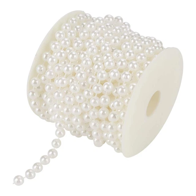 Rotolo Di Perle Finto 100 Metri, 2.5 Mm, Colore Bianco, Per Ghirlande, Centrotavola, Decorazioni Fai Da Te E Matrimoni
