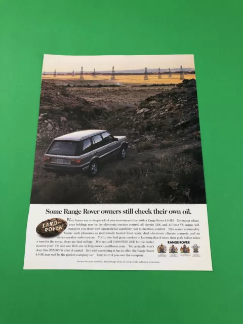 1992 1993 1994 1995 1996 1997 Range Rover Original Print Ad Advertisement B52