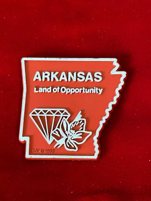Arkansas State Shaped Embossed Rubber Magnet Souvenir Travel Refrigerator Vtg