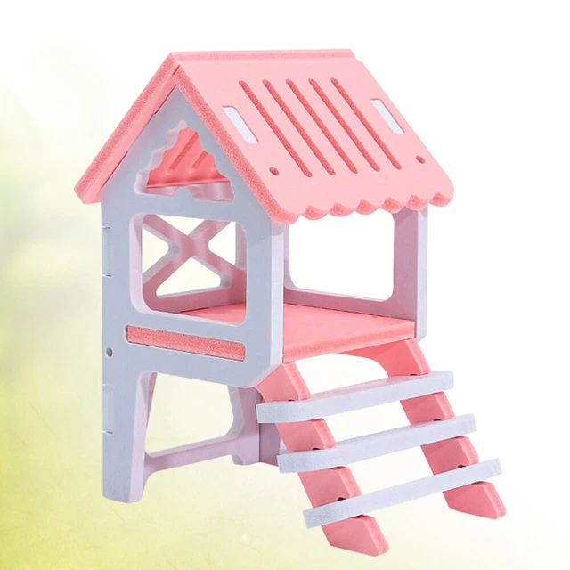 Casa de hámster de madera para dormir casa de juego juguete casa de hámster sirio nido mascota su