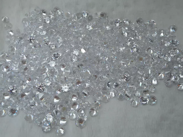 4mm round white cubic zirconia loose gemstones, AAAAA grade.