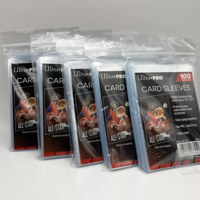 Ultra Pro Penny Card Soft Sleeves 5 Packs of 100 for Standard Sized Cards = 500