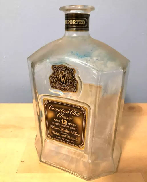Vintage Canadian Club Whiskey Empty Bottle Hiram Walker Star Bottom